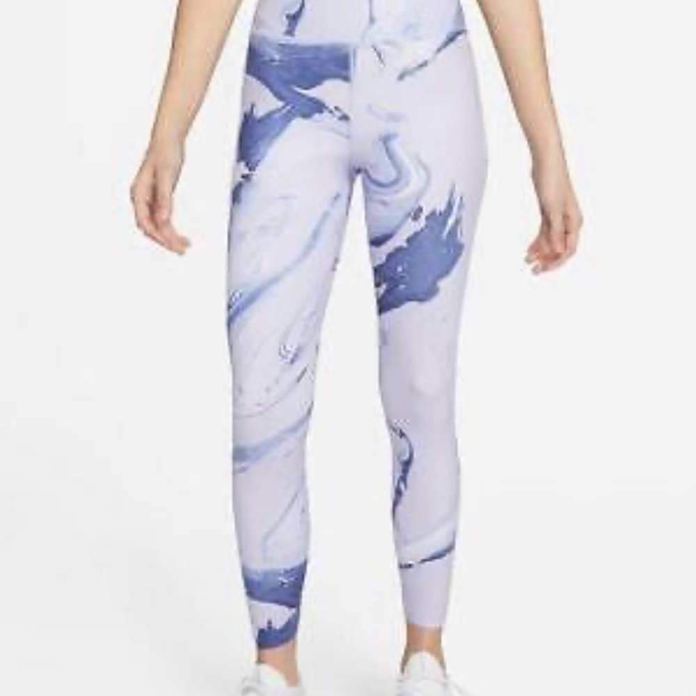 Nike One Luxe Mid-Rise Marbled Leggings Purple Dawn Large